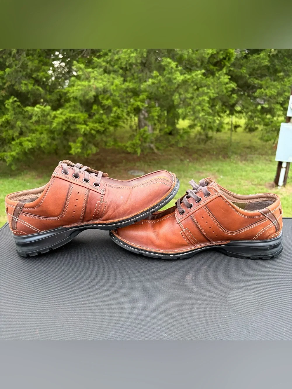 Clarks Active Air Men's Size 10 Two Tone Brown Leather Casual Oxford Sneakers
